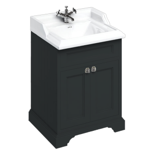 Burlington 65 2 Door Vanity Unit & Classic Basin   Matt Black