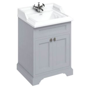 Burlington 65 2 Door Vanity Unit & Classic Basin   Classic Grey