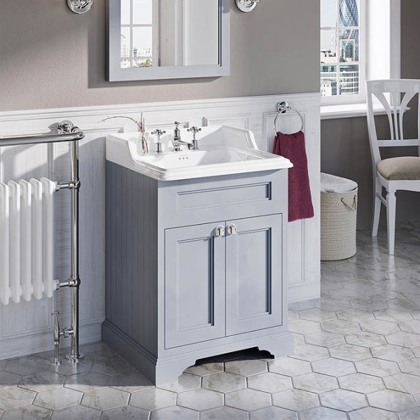 Burlington 65 2 Door Vanity Unit & Classic Basin   Classic Grey - Image 2