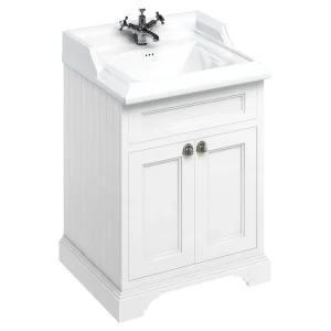 Burlington 65 2 Door Vanity Unit & Classic Basin   Matt White
