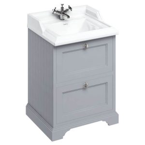 Burlington 65 2 Drawer Vanity Unit & Classic Basin   Classic Grey