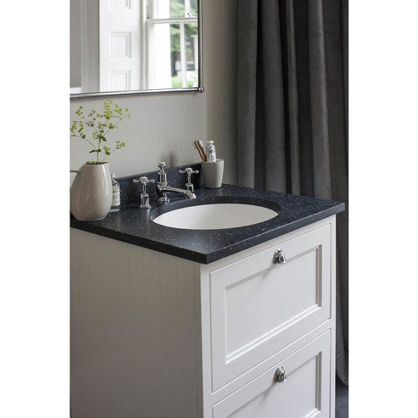 Burlington 65 2 Drawer Vanity Unit & Minerva Worktop with Basin   Classic Grey - Image 4
