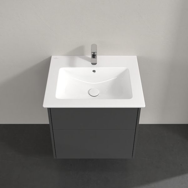 Villeroy and Boch Finero Glossy Grey 650mm Wall Hung 2 Drawer Vanity Unit - Image 3
