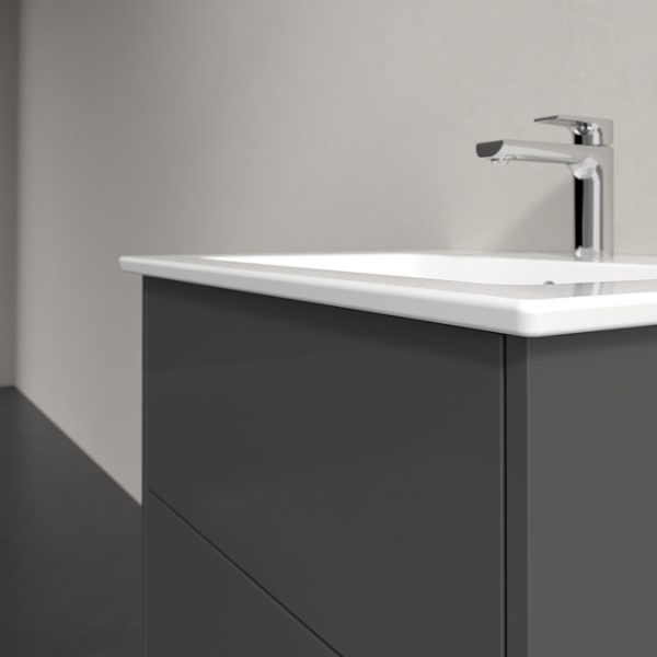 Villeroy and Boch Finero Glossy Grey 650mm Wall Hung 2 Drawer Vanity Unit - Image 8