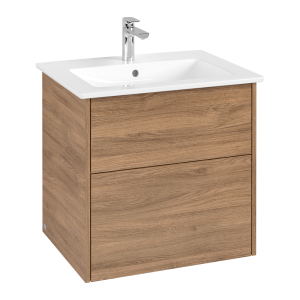 Villeroy and Boch Finero Oak Kansas 650mm Wall Hung 2 Drawer Vanity Unit