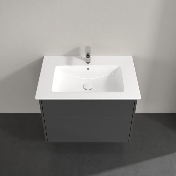 Villeroy and Boch Finero Glossy Grey 800mm Wall Hung 2 Drawer Vanity Unit - Image 3