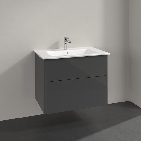 Villeroy and Boch Finero Glossy Grey 800mm Wall Hung 2 Drawer Vanity Unit - Image 5