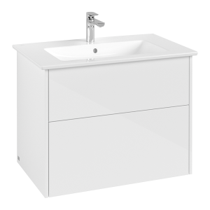 Villeroy and Boch Finero Glossy White 800mm Wall Hung 2 Drawer Vanity Unit