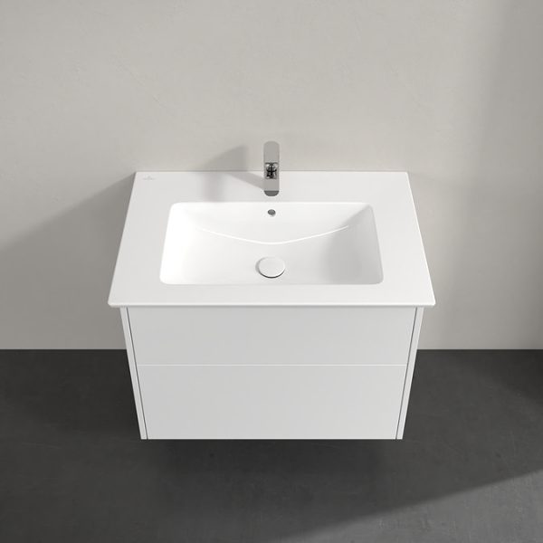 Villeroy and Boch Finero Glossy White 800mm Wall Hung 2 Drawer Vanity Unit - Image 3