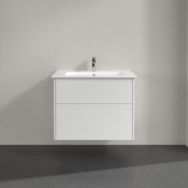 Villeroy and Boch Finero Glossy White 800mm Wall Hung 2 Drawer Vanity Unit - Image 4