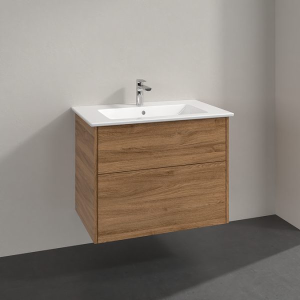 Villeroy and Boch Finero Oak Kansas 800mm Wall Hung 2 Drawer Vanity Unit - Image 5