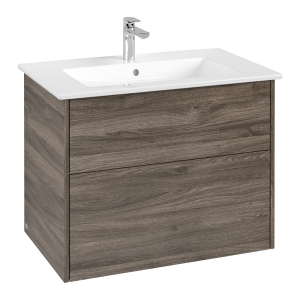 Villeroy and Boch Finero Stone Oak 800mm Wall Hung 2 Drawer Vanity Unit