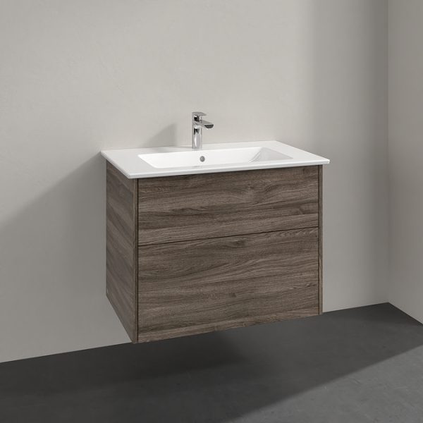Villeroy and Boch Finero Stone Oak 800mm Wall Hung 2 Drawer Vanity Unit - Image 5