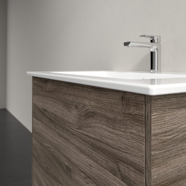 Villeroy and Boch Finero Stone Oak 800mm Wall Hung 2 Drawer Vanity Unit - Image 8