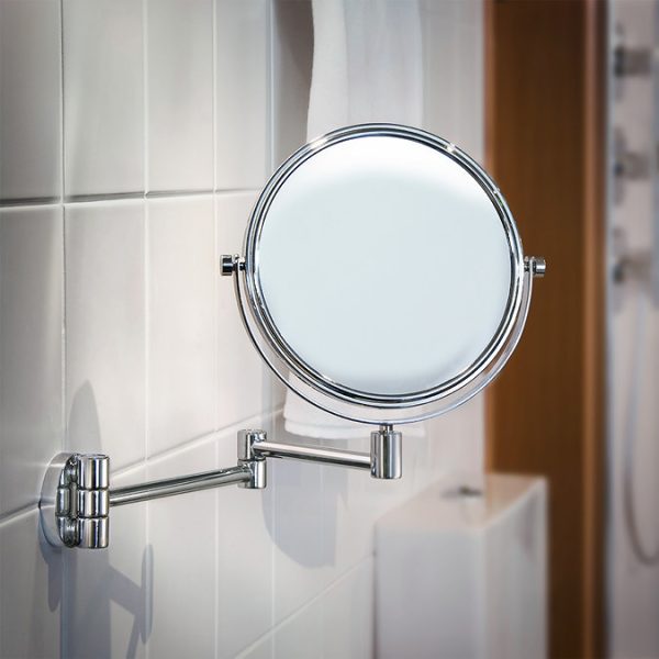 Smedbo Outline   Polished Chrome Shaving/Make Up Mirror on Swing Arm - Image 2