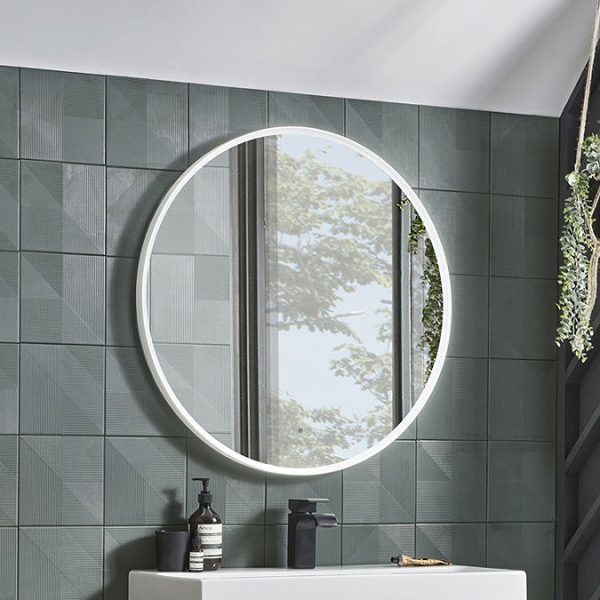 Roper Rhodes Frame 800mm LED Illuminated Round Mirror   Grey - Image 2