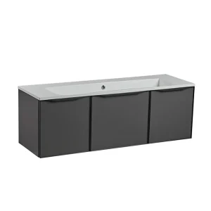 Roper Rhodes Frame 1200mm Wall Mounted Vanity Unit & Isocast Basin   Gloss Dark Clay