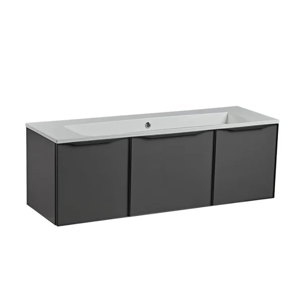 Roper Rhodes Frame 1200mm Wall Mounted Vanity Unit & Isocast Basin   Gloss Dark Clay