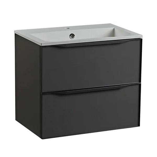 Roper Rhodes Frame 600mm Wall Mounted Vanity Unit & Isocast Basin   Gloss Dark Clay