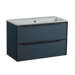 Roper Rhodes Frame 800mm Wall Mounted Vanity Unit & Isocast Basin   Derwent Blue