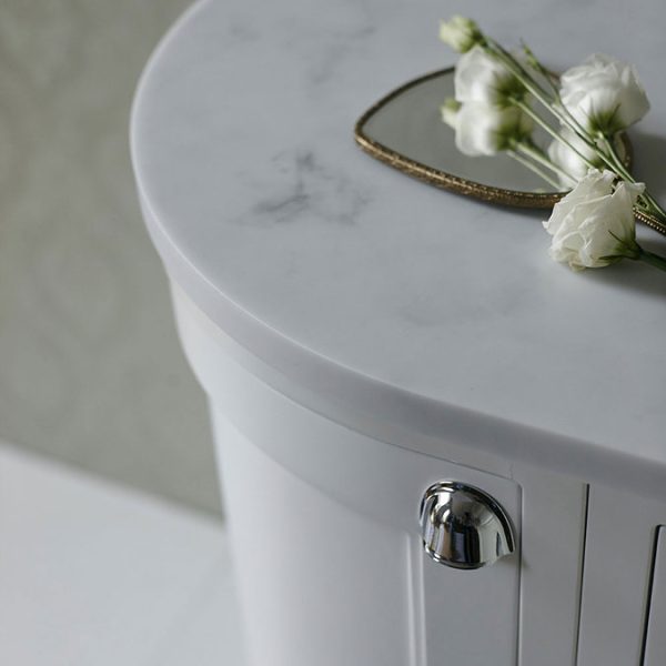 Burlington Wall Hung 100 Curved Corner Vanity Unit & Minerva Worktop with Basin (Matt White   Right Hand) - Image 3