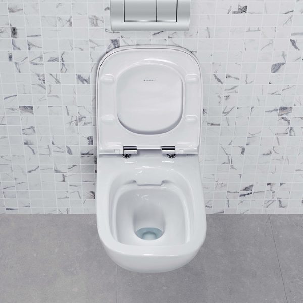 Geberit 112cm Frame with Delta30 Flush Plate + Smyle Compact Rimless Wall Hung Pan with Soft Close Seat - Image 5