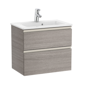 Roca The Gap Compact City Oak 600mm Wall Hung 2 Drawer Vanity Unit
