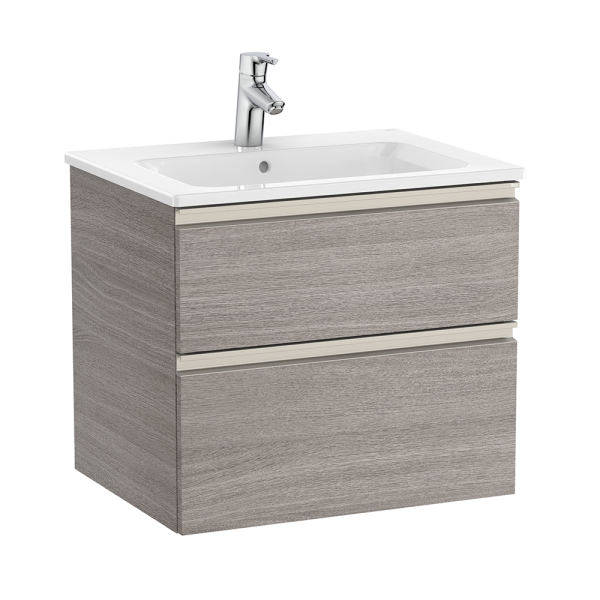 Roca The Gap City Oak 600mm Wall Hung 2 Drawer Vanity Unit