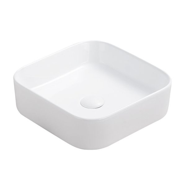 Gatsby Matt Black 1000 2 Drawer Countertop Vanity Unit with Brushed Brass Handles & 2 Square Basins - Image 3