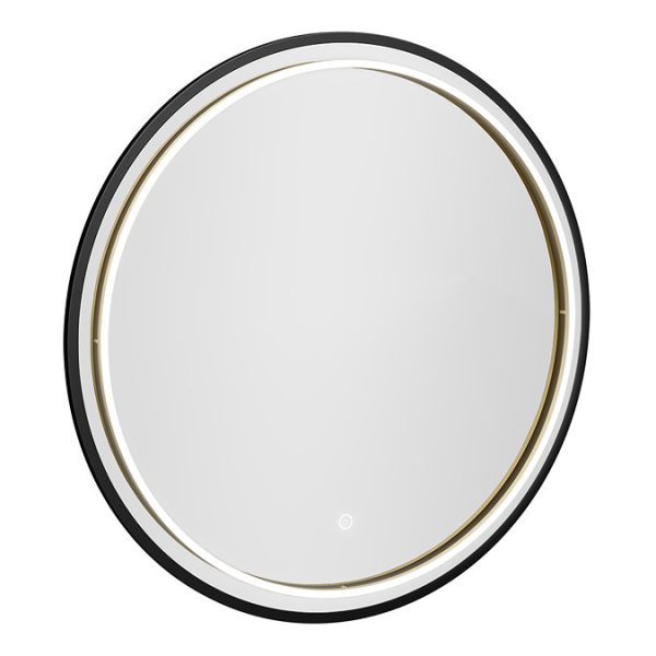 Gatsby Matt Black & Brushed Brass 800mm LED Ring Circular Mirror with Touch Control, Dimmer & Colour Changing Light - Image 5