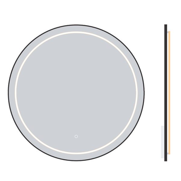 Gatsby Matt Black & Brushed Brass 800mm LED Ring Circular Mirror with Touch Control, Dimmer & Colour Changing Light - Image 7