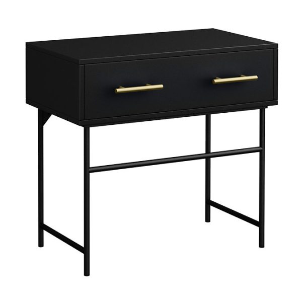 Gatsby Matt Black 800 Drawer Countertop Vanity Unit with Brushed Brass Handles & Rectangular Basin - Image 2