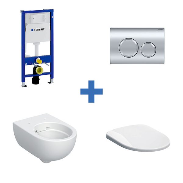 Geberit Rimless 4 in 1 Pack, Frame + Flush Plate + Pan & Soft Close Seat - Image 3