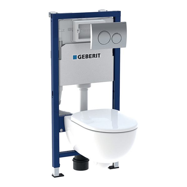 Geberit Rimless 4 in 1 Pack, Frame + Flush Plate + Pan & Soft Close Seat - Image 2