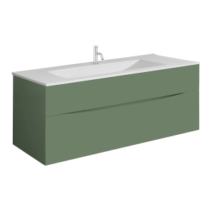 Crosswater Glide II 1000mm Two Drawer Vanity Unit & Basin   Sage Green