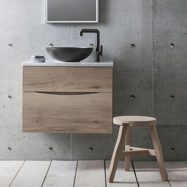 Crosswater Glide II Wall Hung Countertop Vanity Unit   Windsor Oak with Marble Worktop Width 1000mm - Image 3