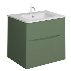 Crosswater Glide II 500mm Vanity Unit and Basin   Sage Green