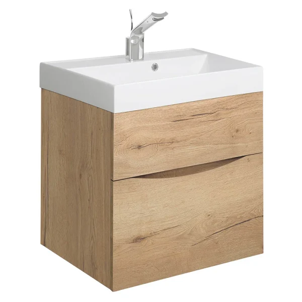 Crosswater Glide II Vanity Unit and Basin   Windsor Oak Width 700mm