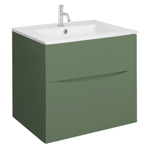 Crosswater Glide II 600mm Vanity Unit and Basin   Sage Green