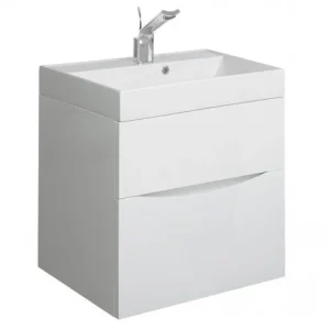 Crosswater   Glide II Vanity Unit and Basin   White Gloss