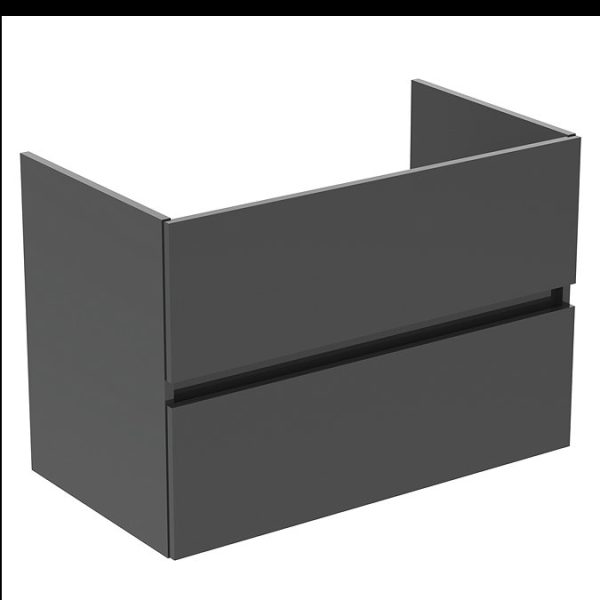 Ideal Standard Eurovit+ 80cm Wall Hung 2 Drawer Vanity Unit with Basin    Mid Grey - Image 3