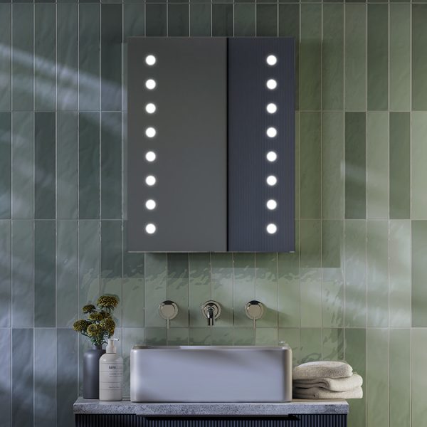 Brooklyn Dot 390 x 500mm Battery Operated Illuminated LED Mirror - Image 5