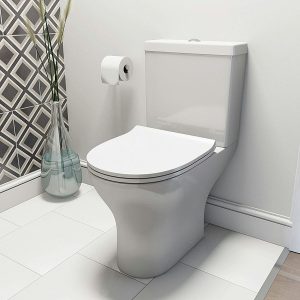 Orion Round Compact Close Coupled Toilet with Luxury Slim Soft Close Seat