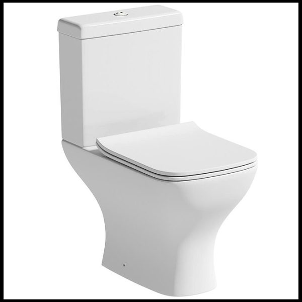 Orchard Derwent Square Rimless Close Coupled Toilet with Slim Soft Close Seat - Image 4