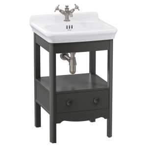 Burlington Guild 560mm Floor Standing Vanity Unit & Basin   Ashbee Grey