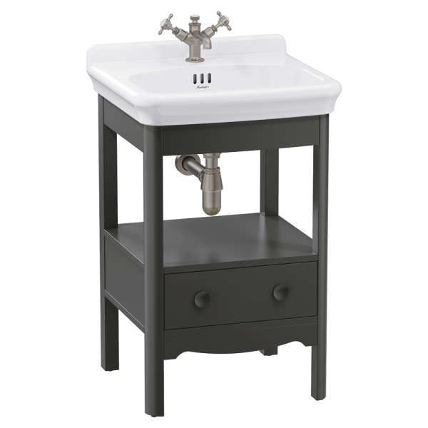 Burlington Guild 560mm Floor Standing Vanity Unit & Basin   Ashbee Grey
