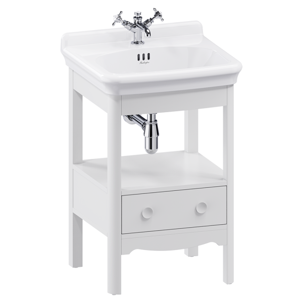 Burlington Guild 560mm Floor Standing Vanity Unit & Basin   Varley White