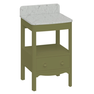 Burlington Guild 560mm Floor Standing Vanity Unit & Carrara Worktop with Upstand   Carlyle Green