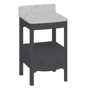 Burlington Guild 560mm Floor Standing Vanity Unit & Carrara Worktop with Upstand   Ashbee Grey