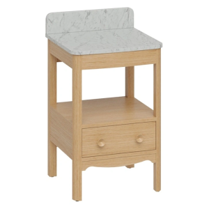 Burlington Guild 560mm Floor Standing Vanity Unit & Carrara Worktop with Upstand   Light Oak